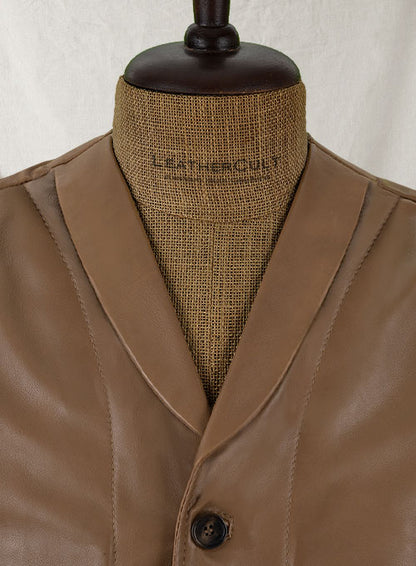 Shawl Lapel Leather Vest - LeatherCult