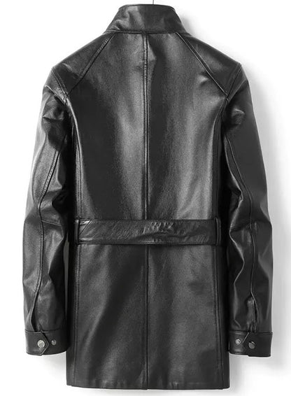 Sheriff Leather Trench Coat - LeatherCult