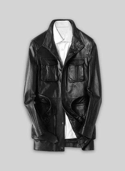 Sheriff Leather Trench Coat