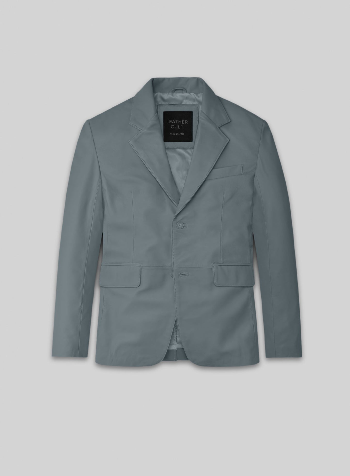 Sherpa Gray Lambskin Leather Blazer