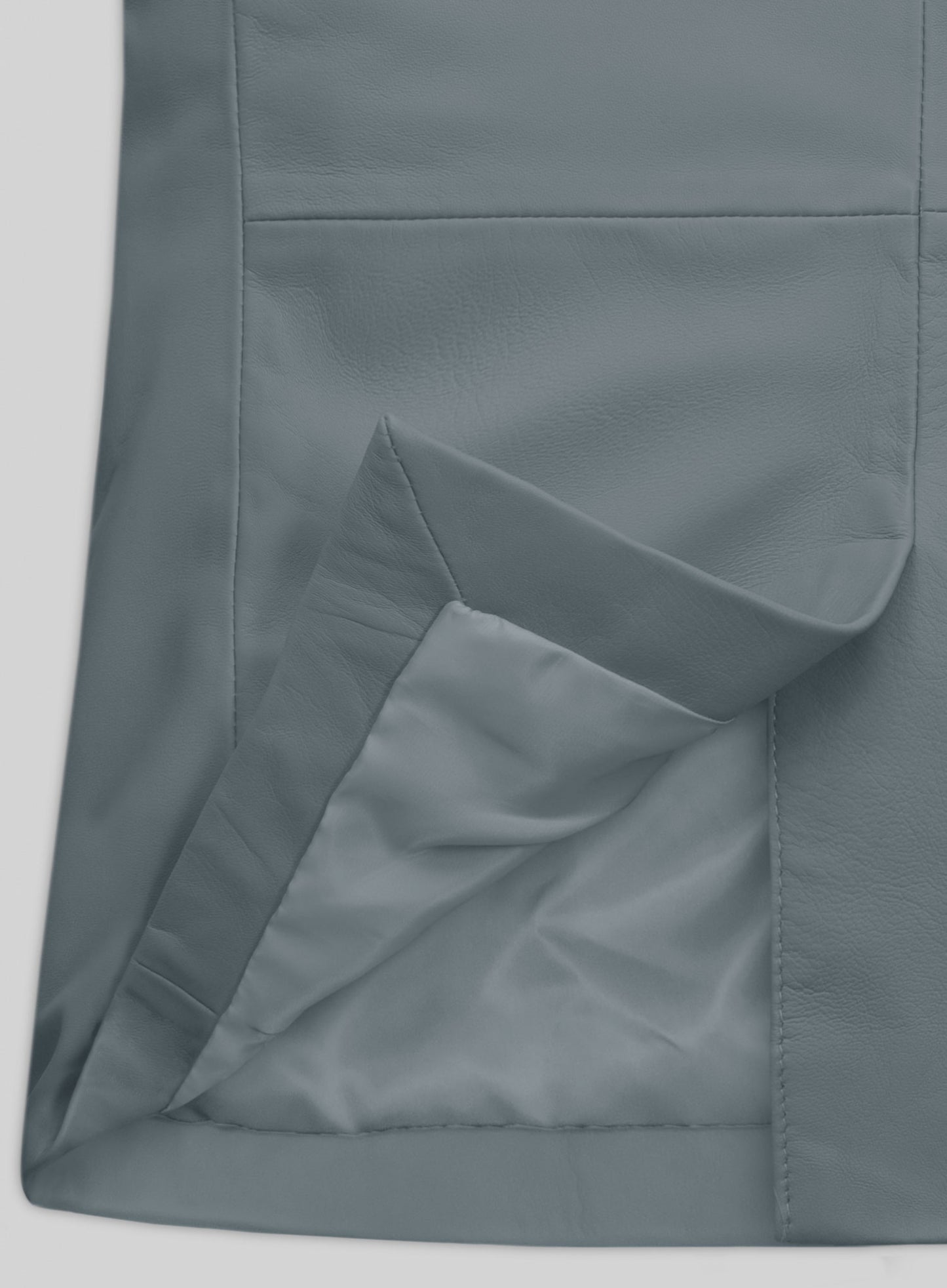 Sherpa Gray Lambskin Leather Blazer