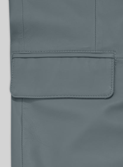 Sherpa Gray Lambskin Leather Blazer