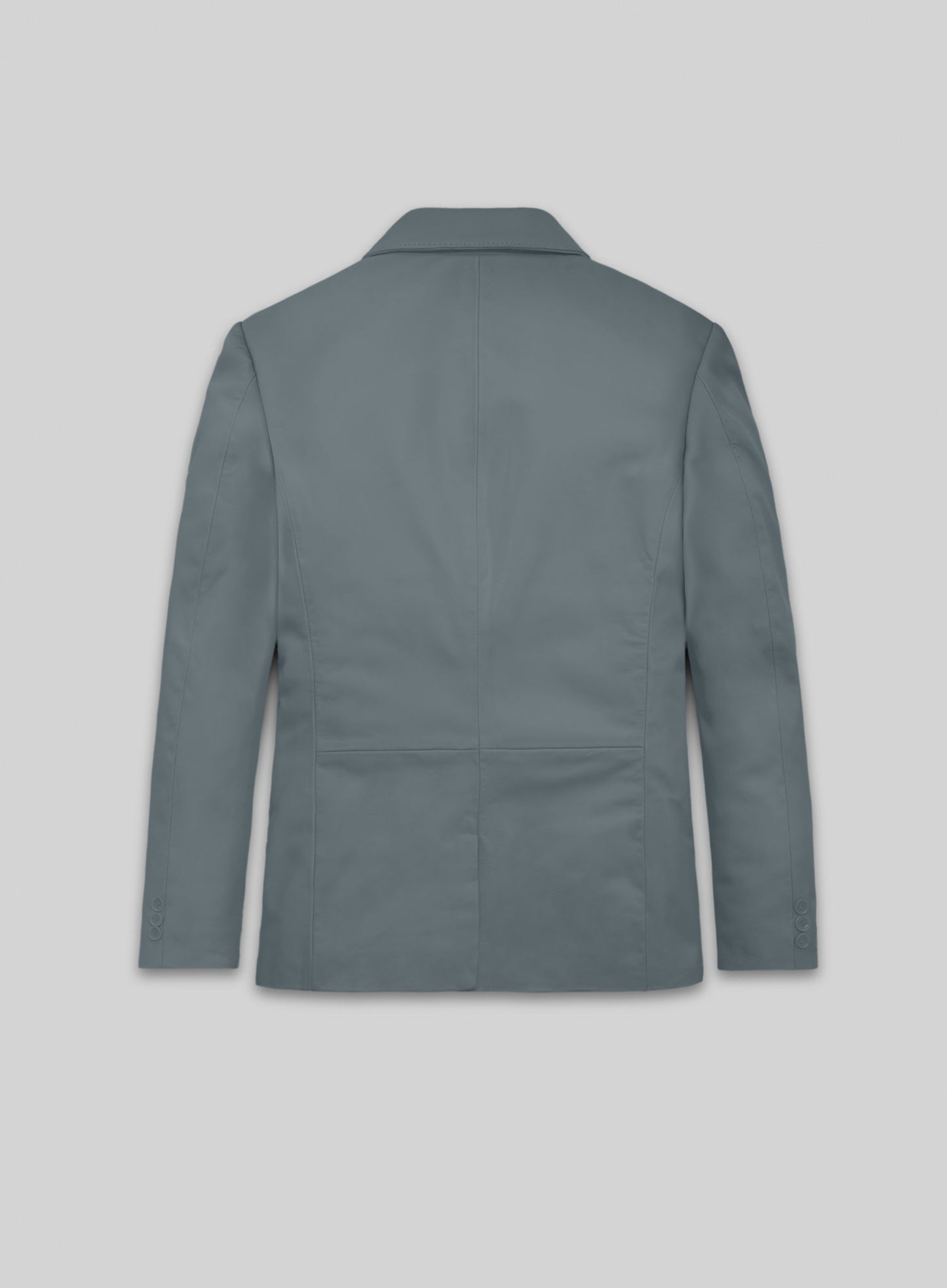 Sherpa Gray Lambskin Leather Blazer