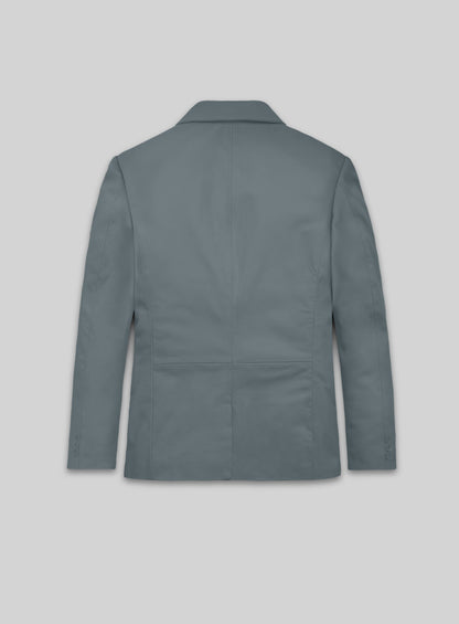 Sherpa Gray Lambskin Leather Blazer