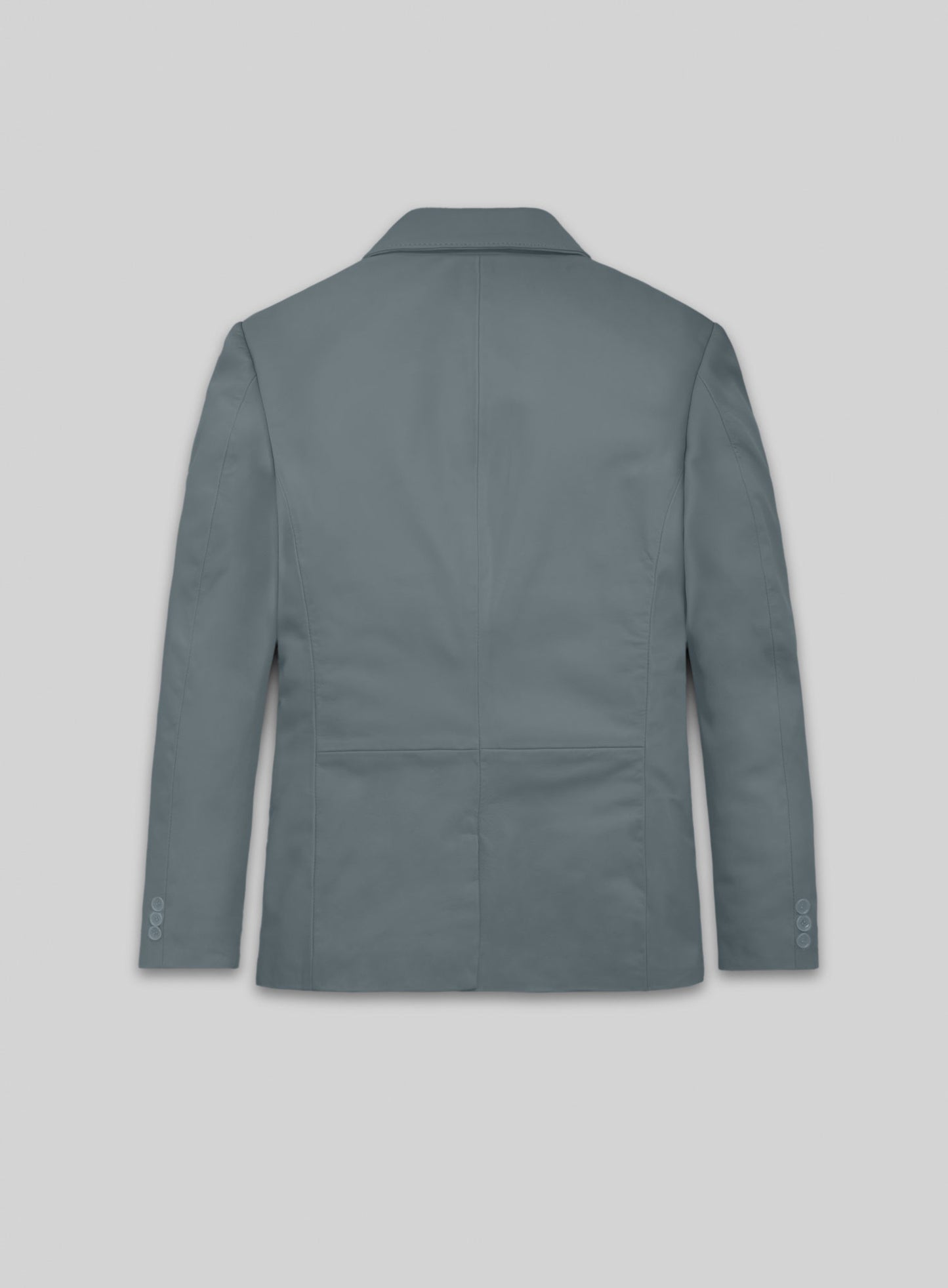 Sherpa Gray Lambskin Leather Blazer