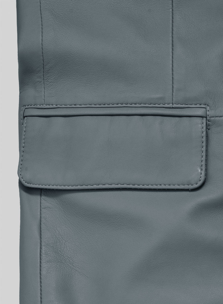 Sherpa Gray Lambskin Leather Blazer