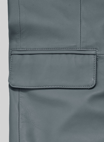 Sherpa Gray Lambskin Leather Blazer
