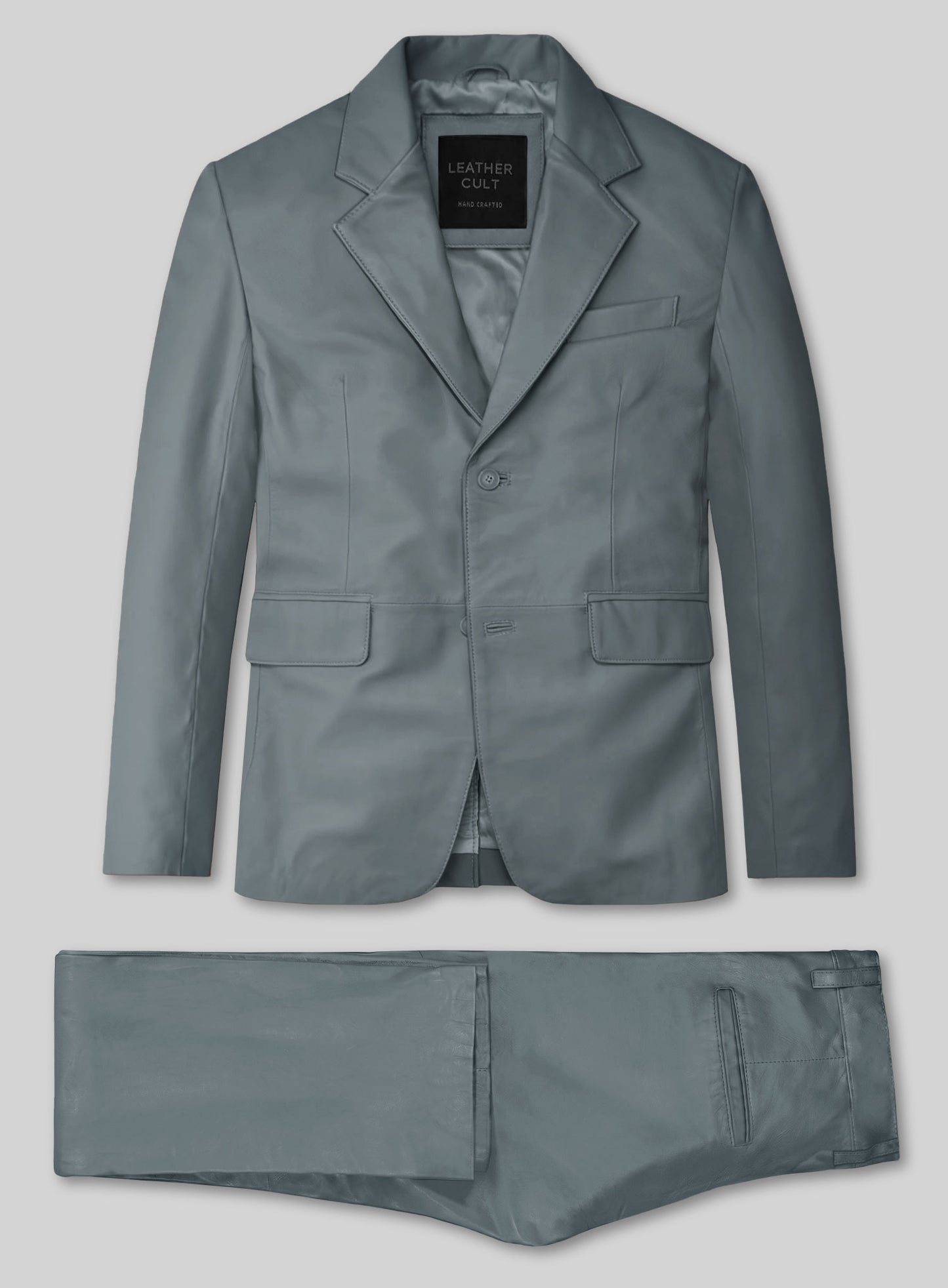 Sherpa Gray Lambskin Leather Suit