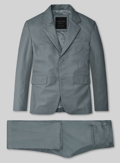 Sherpa Gray Lambskin Leather Suit