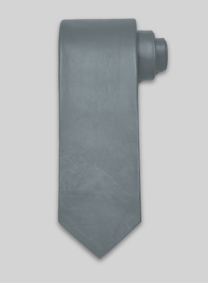Sherpa Gray Lambskin Leather Tie