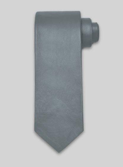 Sherpa Gray Lambskin Leather Tie