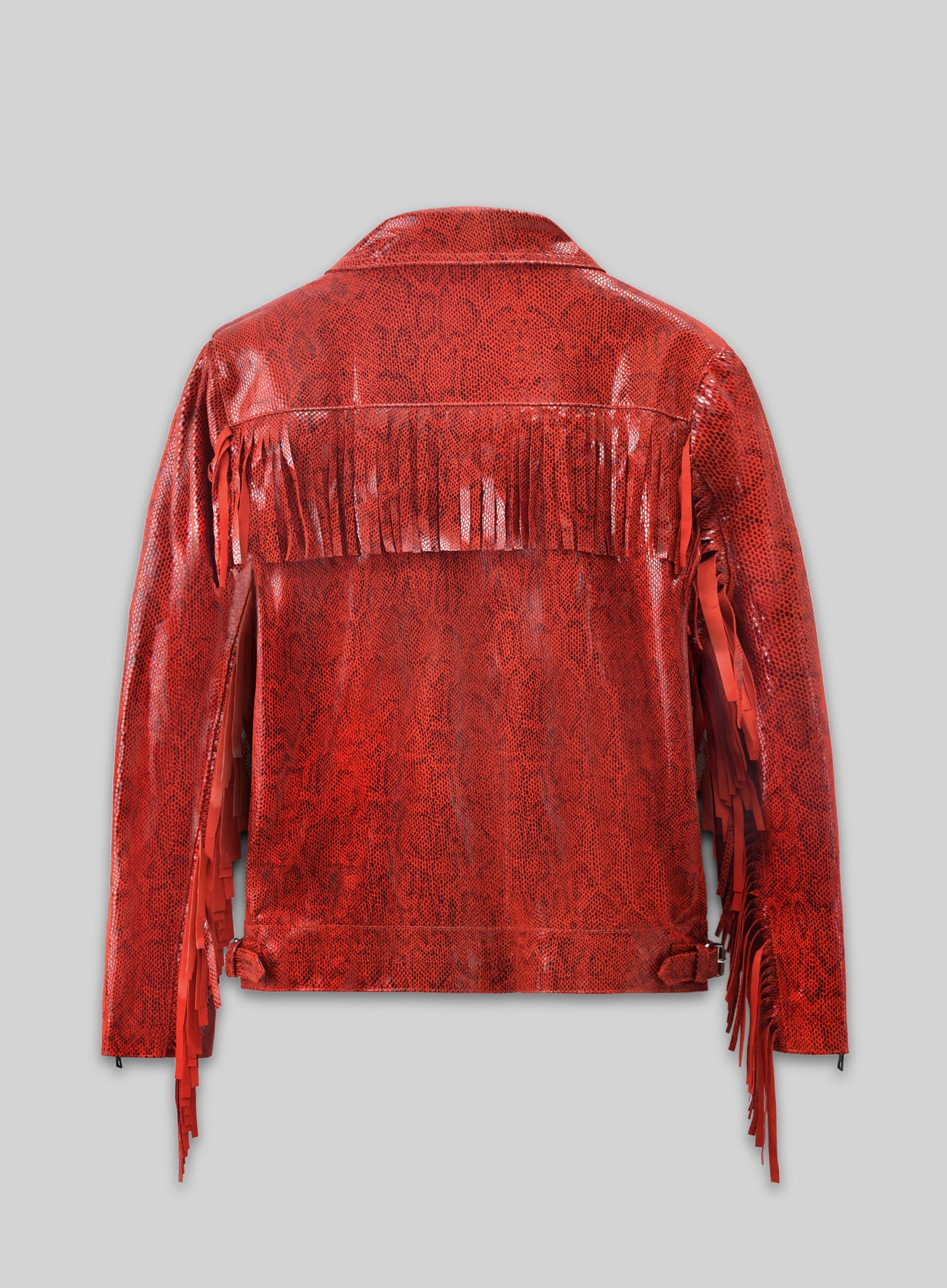 Shiny Red Python Leather Jacket #889