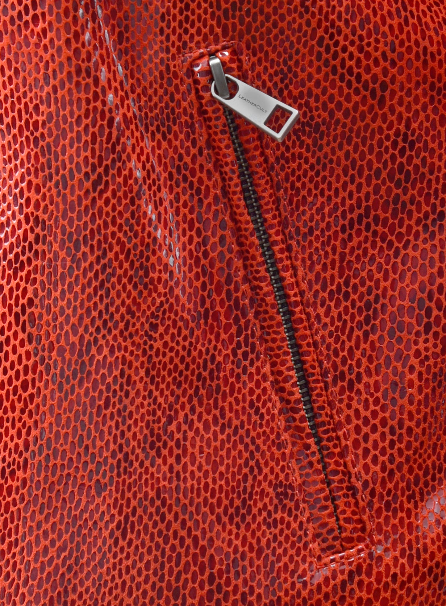 Shiny Red Python Leather Jacket #889
