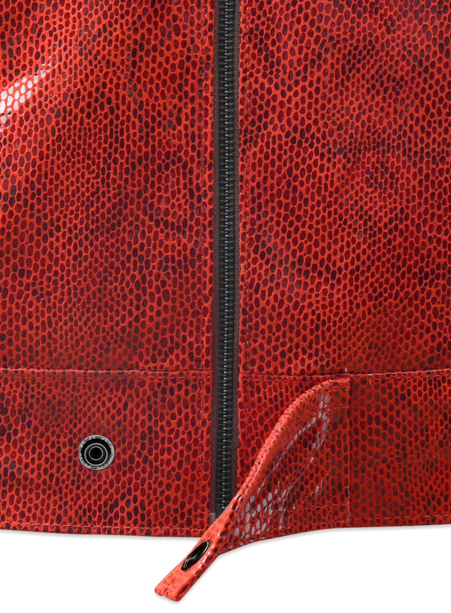 Shiny Red Python Leather Jacket #889