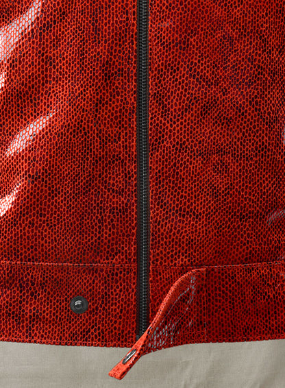 Shiny Red Python Leather Jacket #889 - LeatherCult