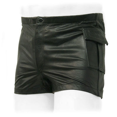 Leather Cargo Shorts