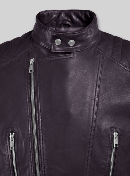Shotgun Purple Moto Leather Jacket