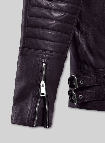 Shotgun Purple Moto Leather Jacket
