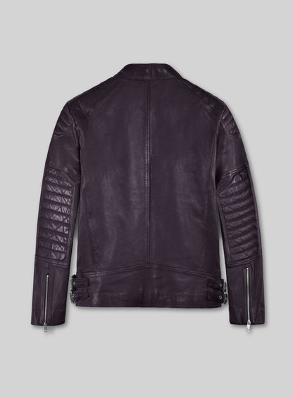 Shotgun Purple Moto Leather Jacket
