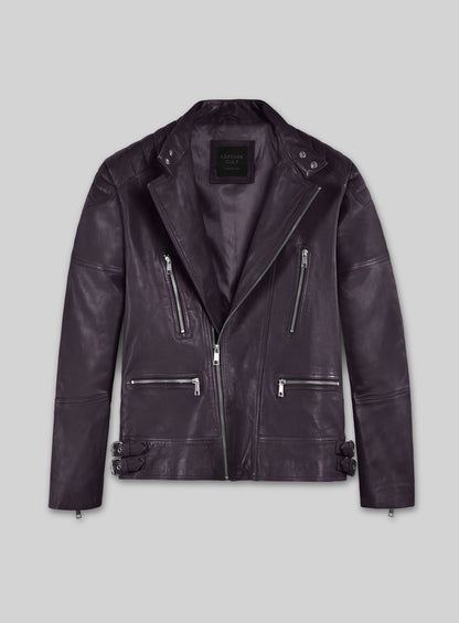 Shotgun Purple Moto Leather Jacket