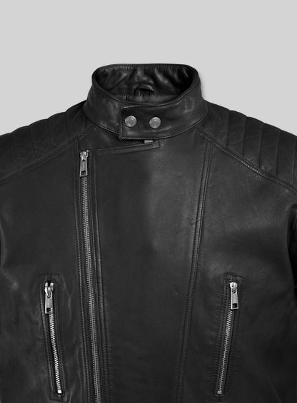 Shotgun Black Moto Leather Jacket
