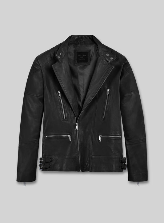 Shotgun Black Moto Leather Jacket