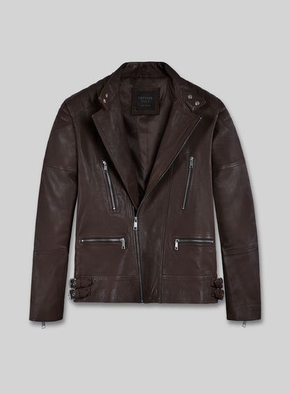 Shotgun Brown Moto Leather Jacket