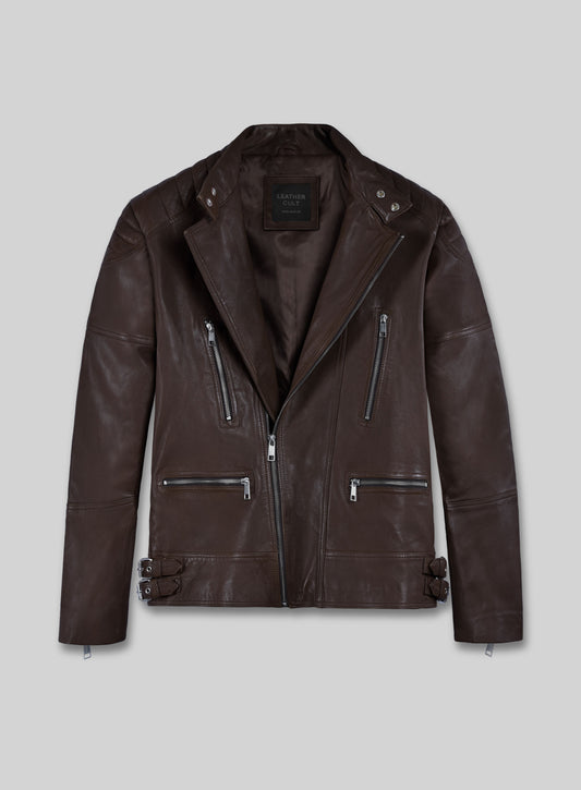 Shotgun Brown Moto Leather Jacket
