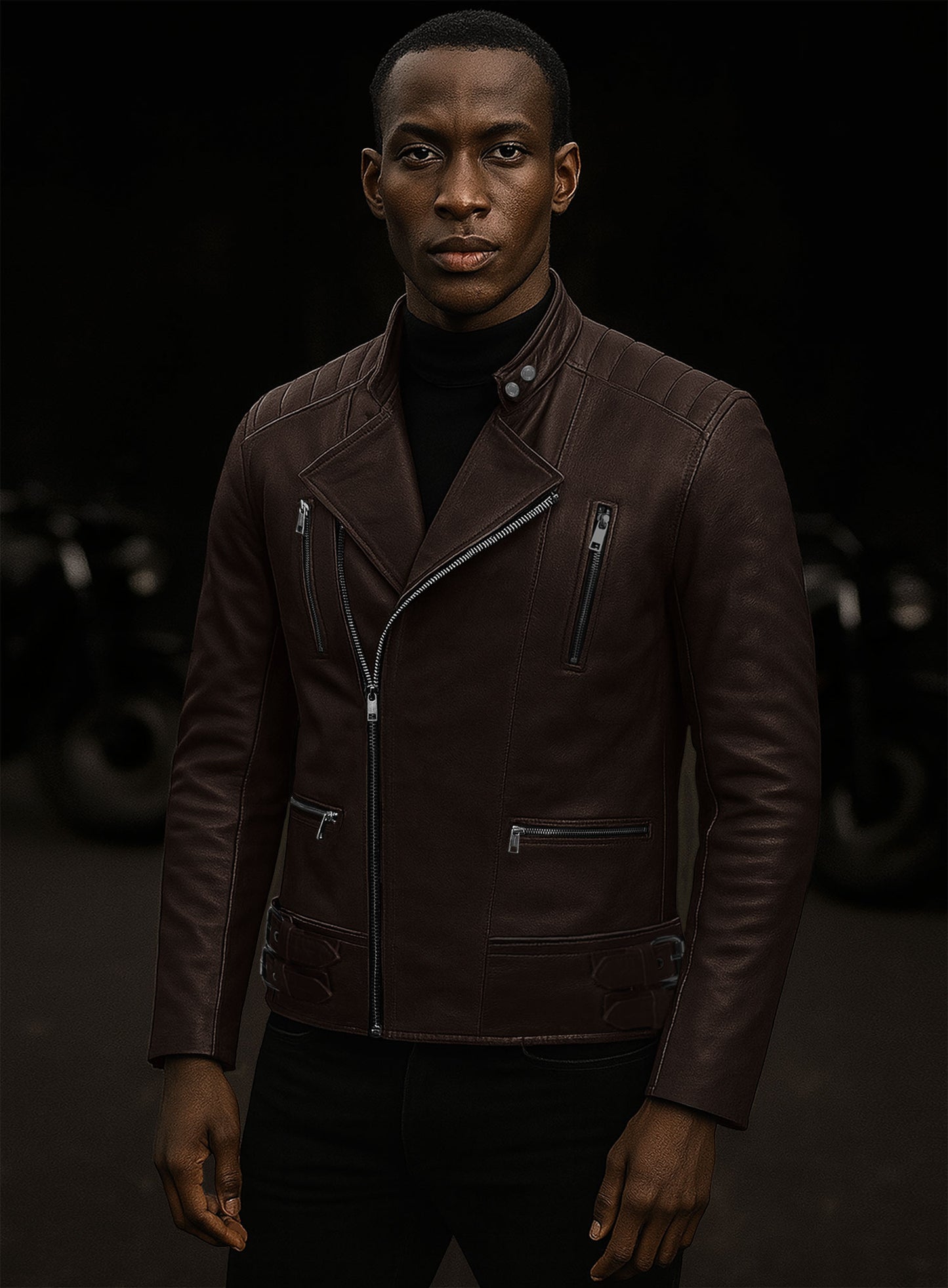Shotgun Brown Moto Leather Jacket