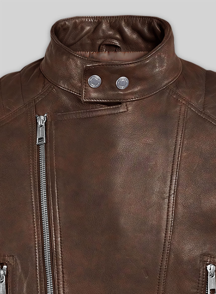 Shotgun Brown Moto Leather Jacket