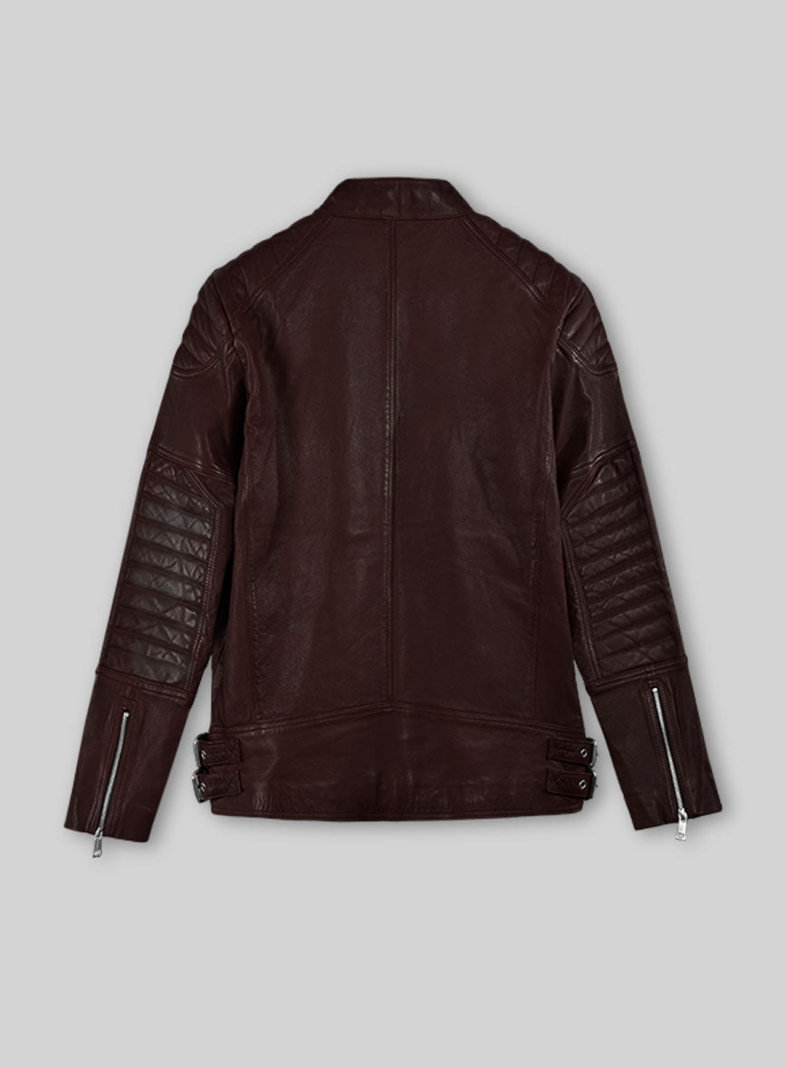 Shotgun Burgundy Moto Leather Jacket