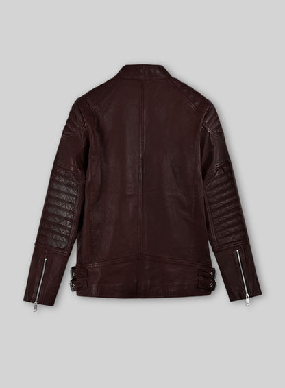 Shotgun Burgundy Moto Leather Jacket