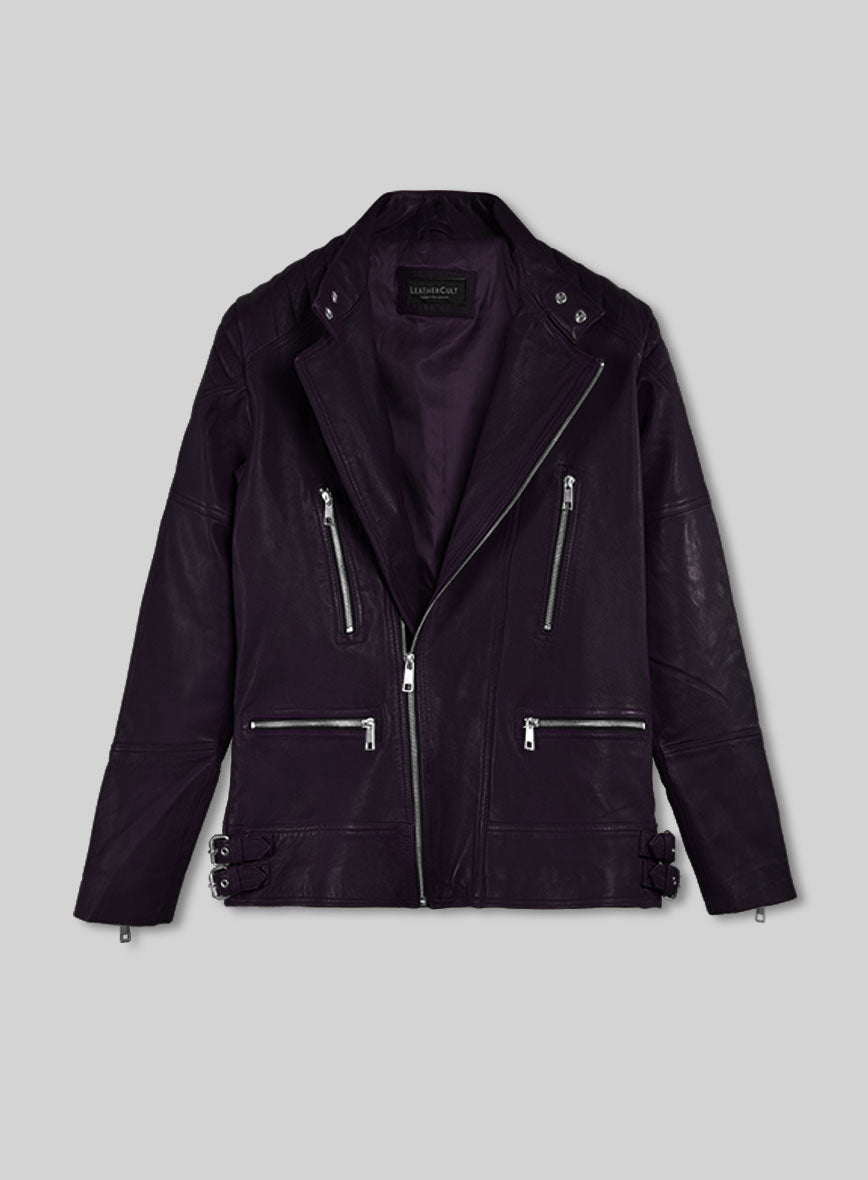 Shotgun Purple Moto Leather Jacket