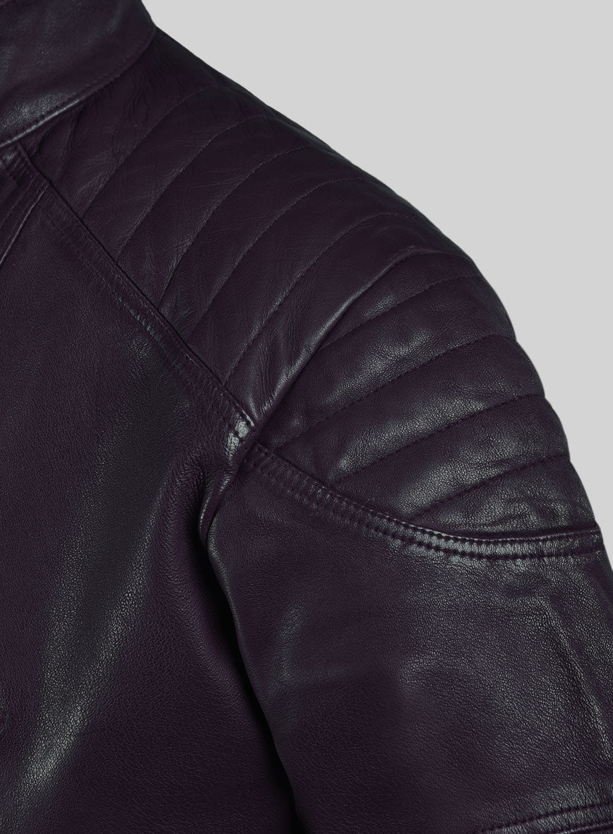 Shotgun Purple Moto Leather Jacket