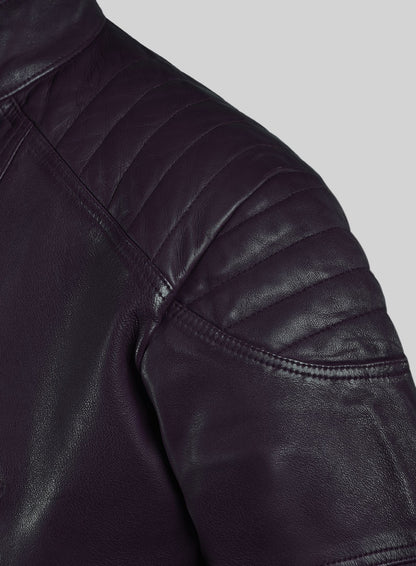 Shotgun Purple Moto Leather Jacket