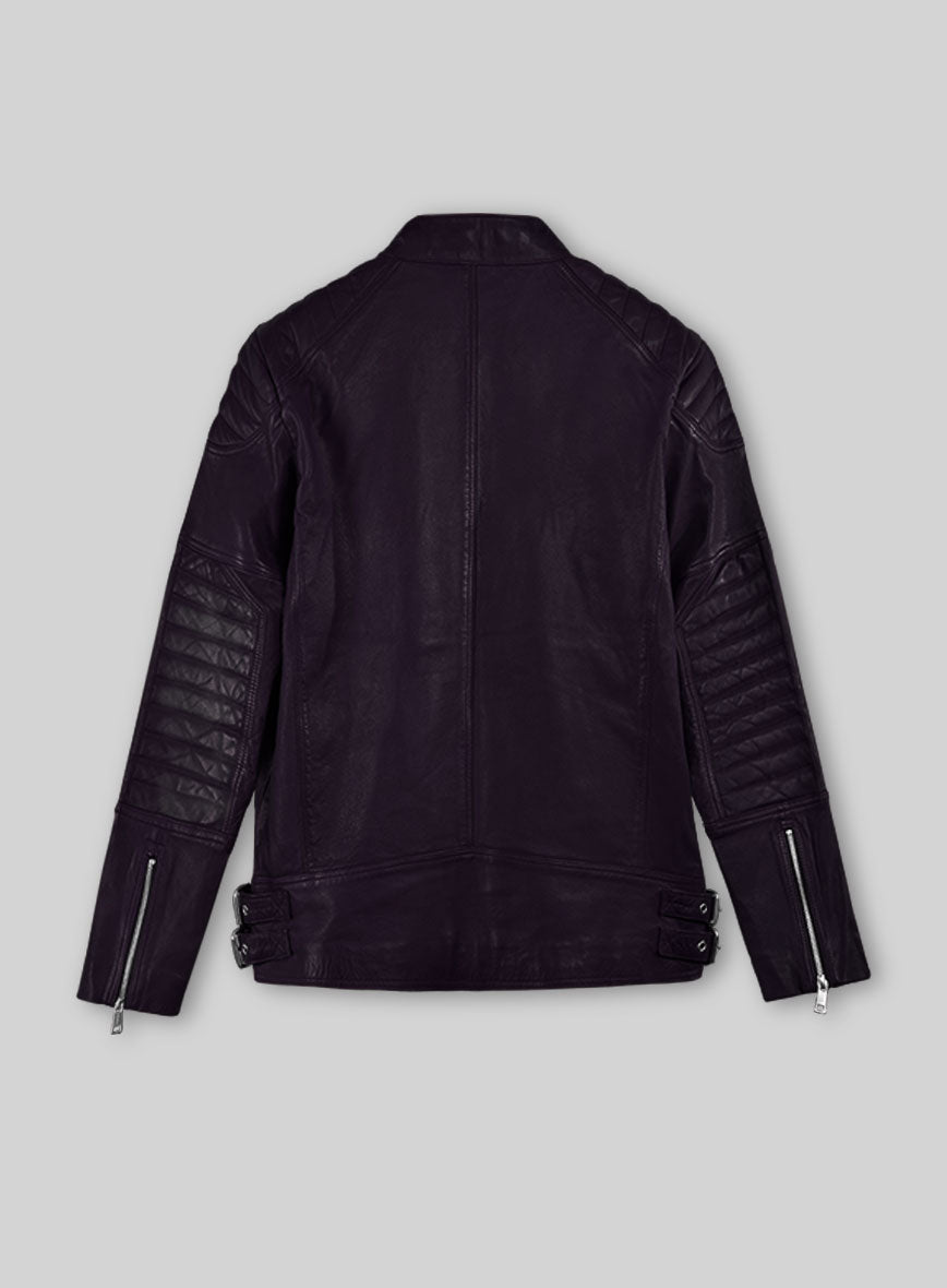 Shotgun Purple Moto Leather Jacket