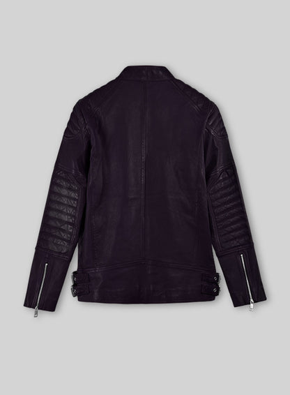 Shotgun Purple Moto Leather Jacket