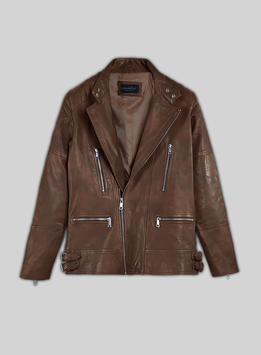 Shotgun Spanish Brown Moto Leather Jacket