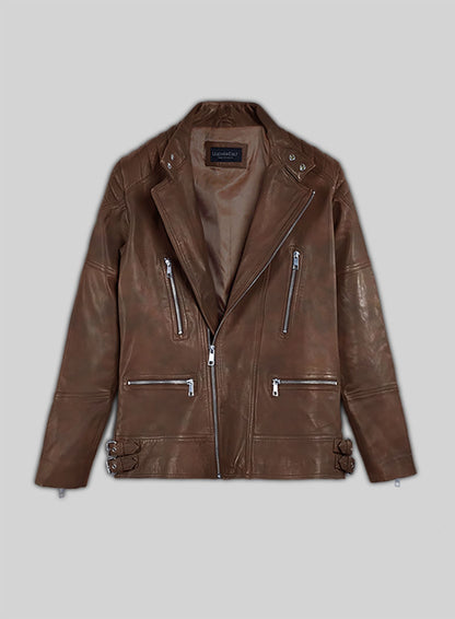Shotgun Spanish Brown Moto Leather Jacket
