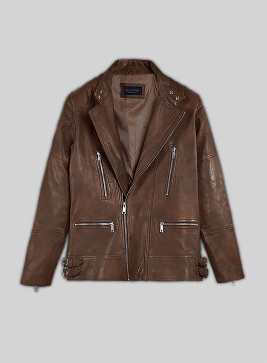 Shotgun Spanish Brown Moto Leather Jacket