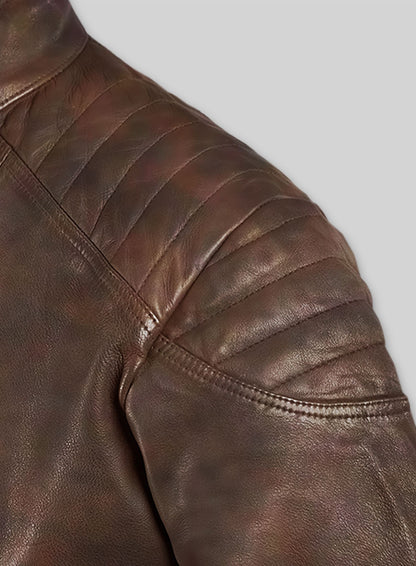 Shotgun Spanish Brown Moto Leather Jacket