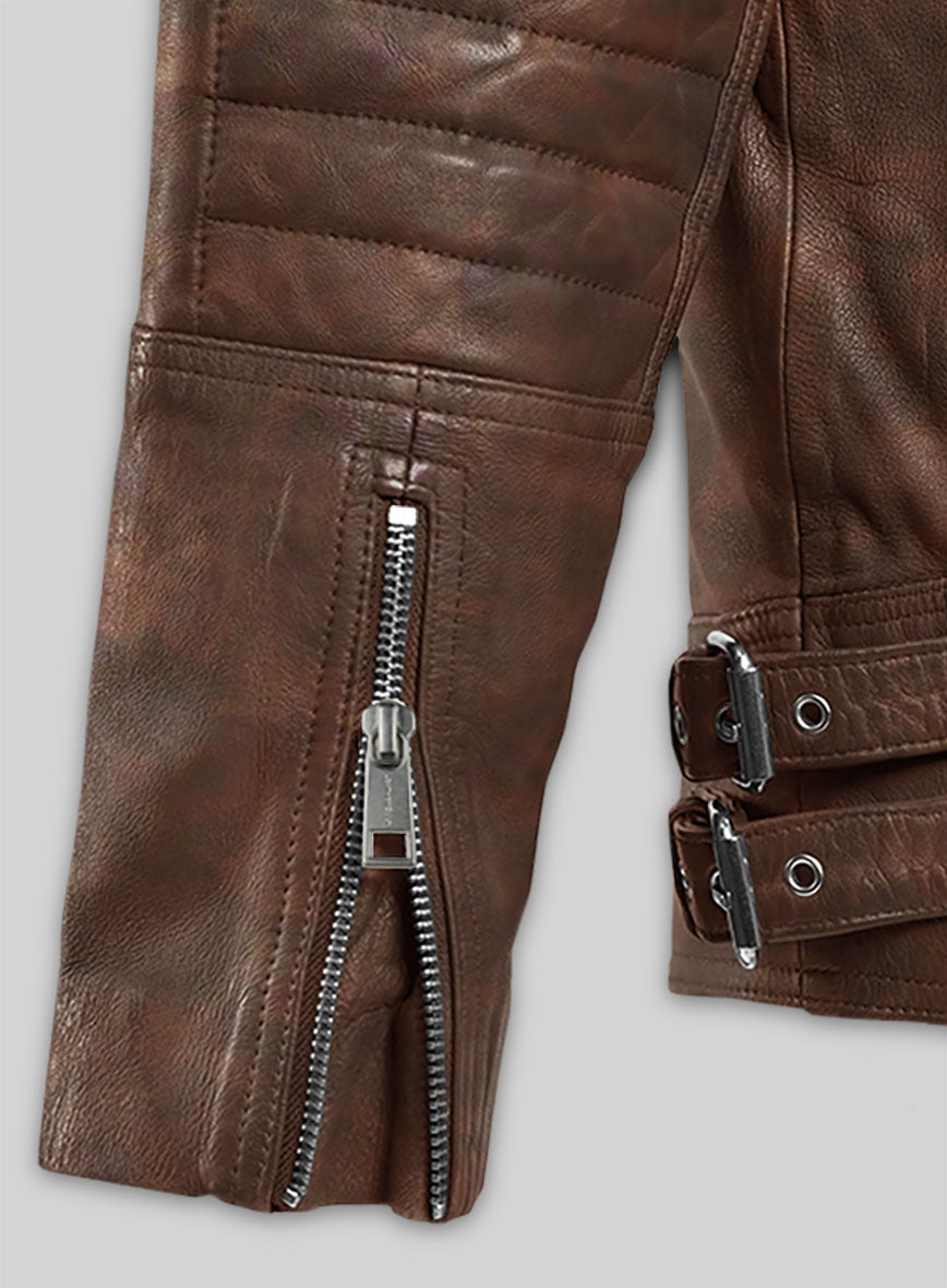 Shotgun Spanish Brown Moto Leather Jacket