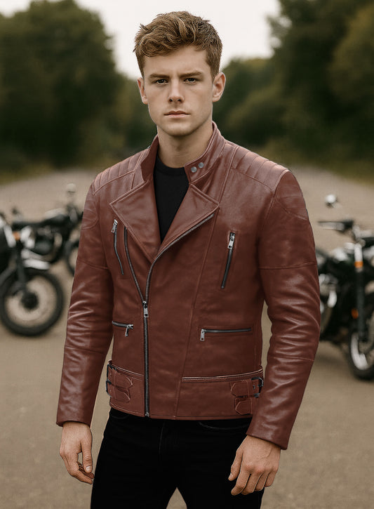 Shotgun Tan Moto Leather Jacket
