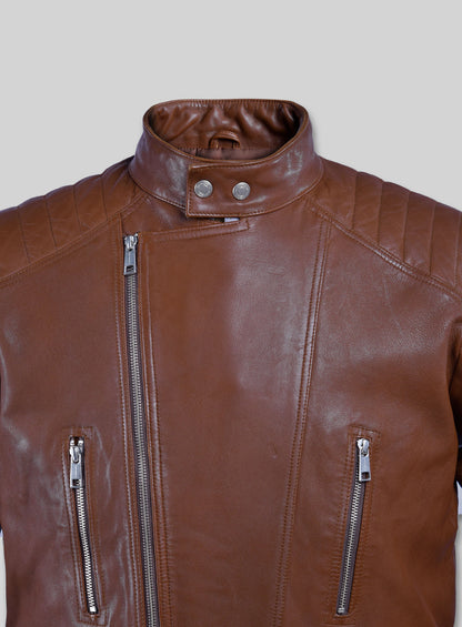 Shotgun Tan Moto Leather Jacket