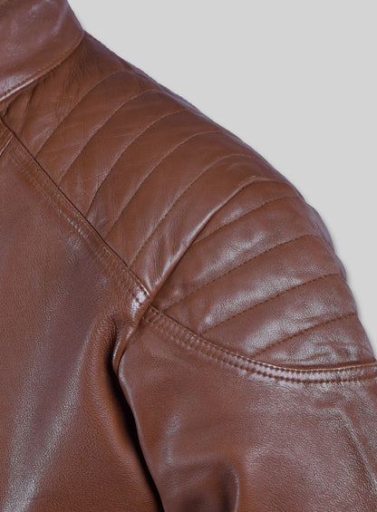 Shotgun Tan Moto Leather Jacket