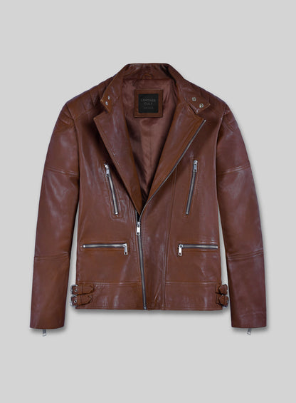 Shotgun Tan Moto Leather Jacket