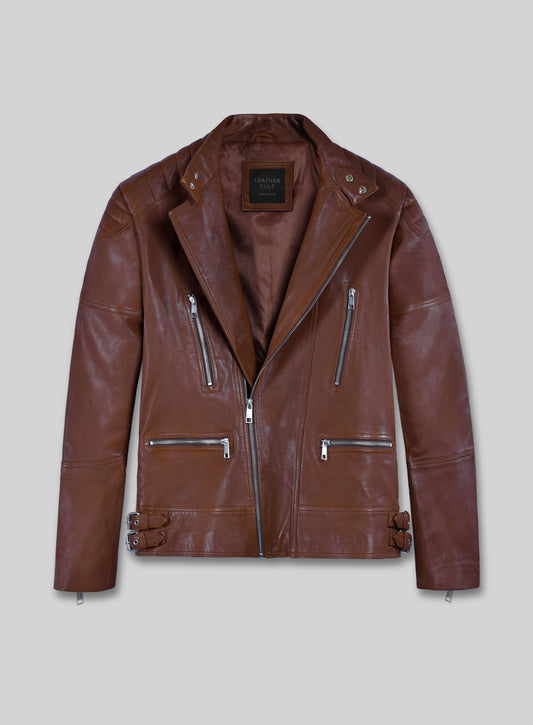 Shotgun Tan Moto Leather Jacket