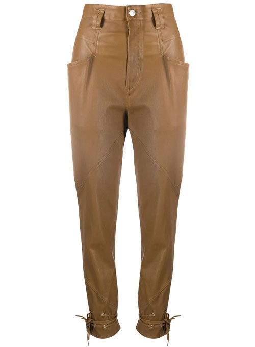 Skinny Bottom Lace Leather Pants - LeatherCult