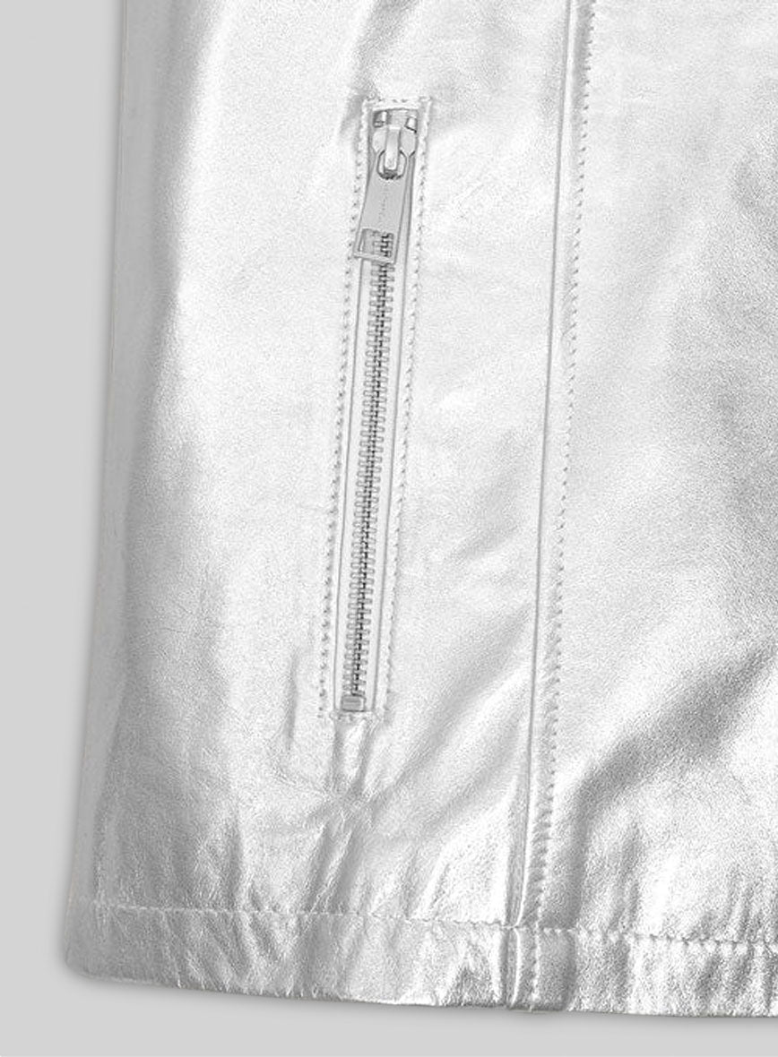 Silver Leather Jacket #109