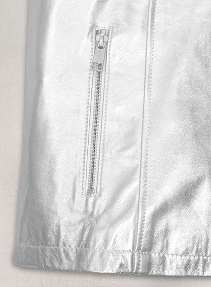 Silver Leather Jacket #109 - LeatherCult